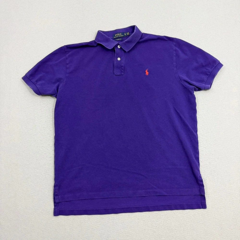 Polo Ralph Lauren Shirt Mens XL Purple Classic Fit Short Sleeve Pony Logo Preppy
